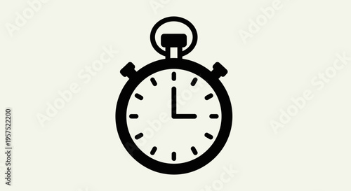 Free Download Minimalist stopwatch or timer icon in bold black outline style. - GFXLoad