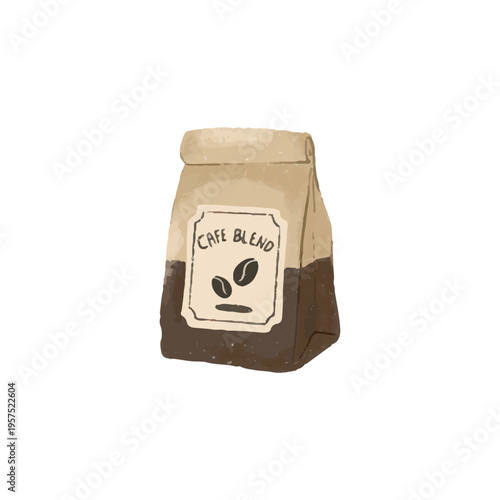 Coffee Beans Bag Hand Drawn Illustration