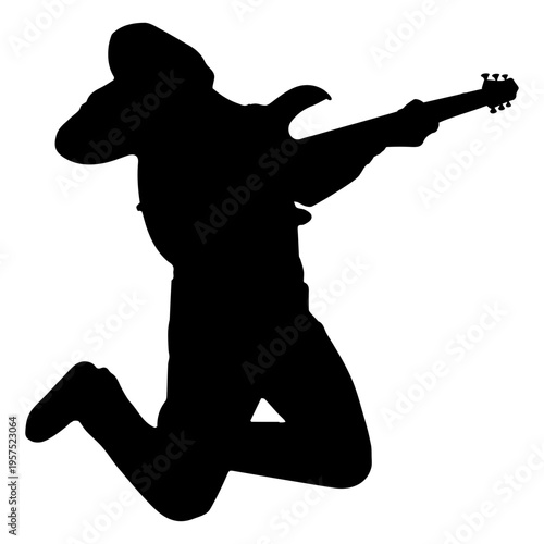 Guitarist sliding silhouette
