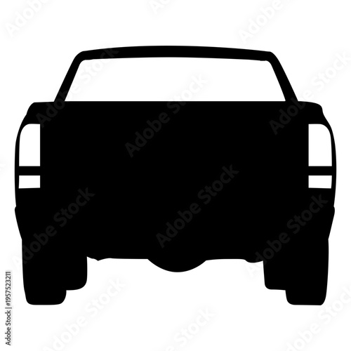 Pickup rear view silhouette