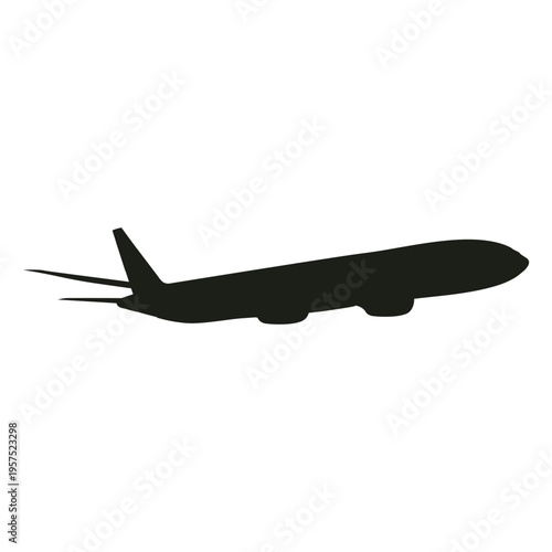 Airplane ascending silhouette side view