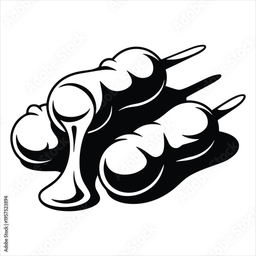 silhoutte of a mozzarella sticks
