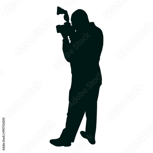 Man photographer taking picture silhouette