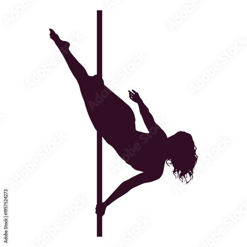 Pole dance side hook silhouette