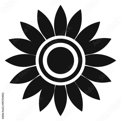 Flat grey sunflower head clipart