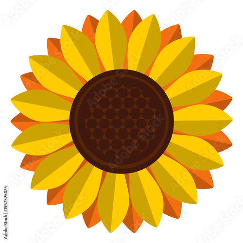 Isolated sunflower head clipart