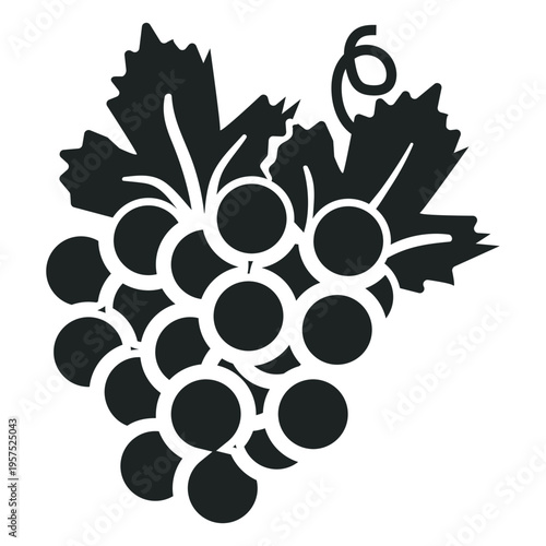 Kwanzaa grape bunch grey icon