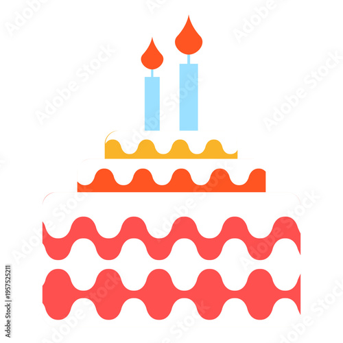 Two candles birthday cake