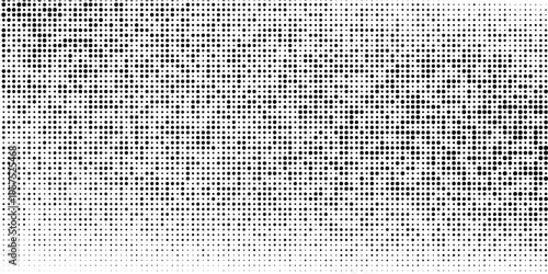Grain stippled gradient. Faded stochastic dotwork texture. Random grunge noise background. Black dots, speckles or particles wallpaper. Halftone vector monochrome