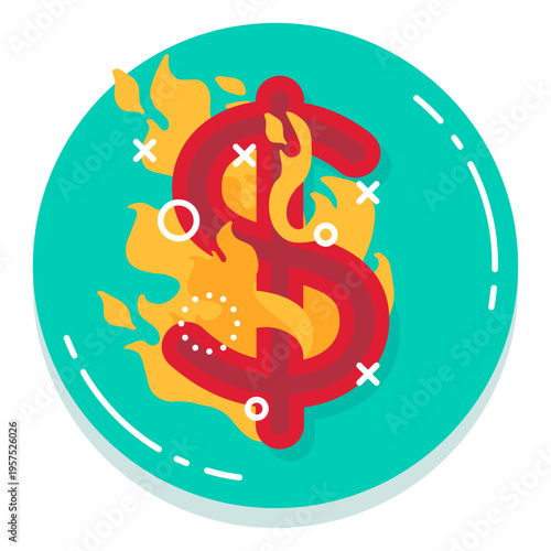 Dollar burn rate icon
