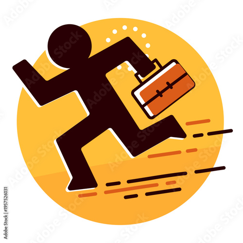 Businessman runaway icon