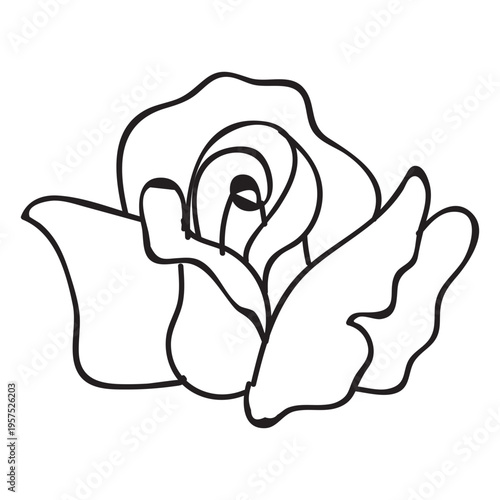 Rose head stroke icon