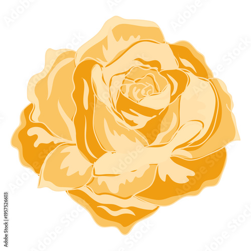 Yellow blooming rose icon