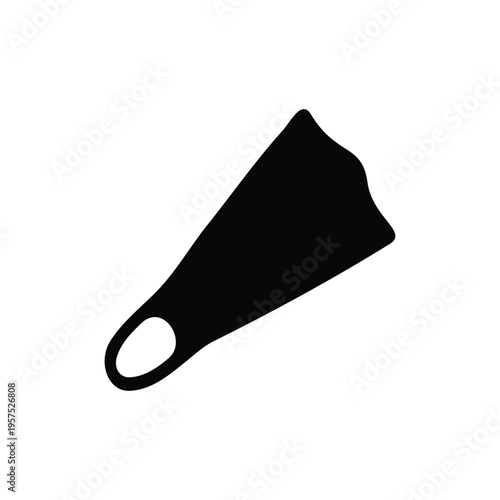 swim fin silhouette vector flat design on white background.
