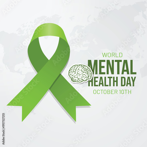 World mental health day awareness ribbon