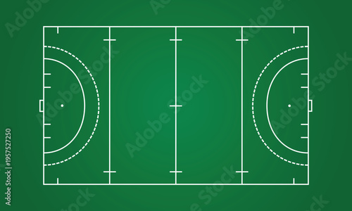 Rugby field diagram with markings and lines