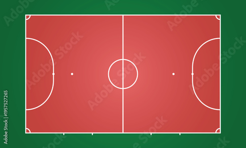 Aerial view of a basketball court