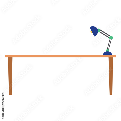 Office table with lamp clipart