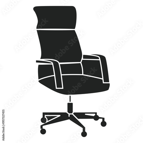 Swivel office chair flat icon