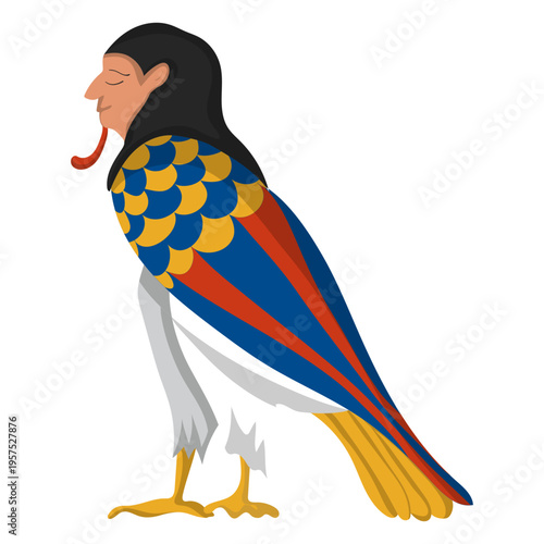 Egiptian ba bird illustration