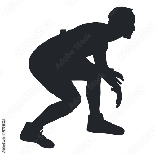 Freestyle wrestler silhouette