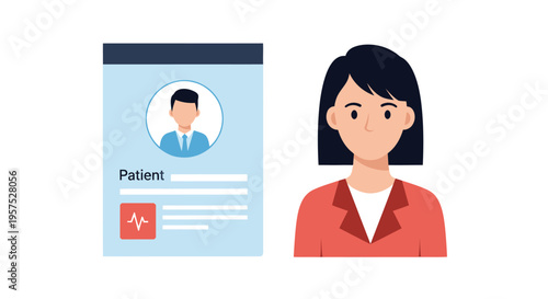Healthcare Professional Reviews Digital Patient Medical Record and Health Data
