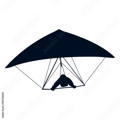 Man hand gliding silhouette