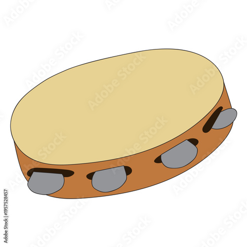 Tambourine musical instrument doodle