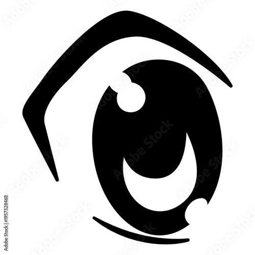 Terrified anime eye illustration