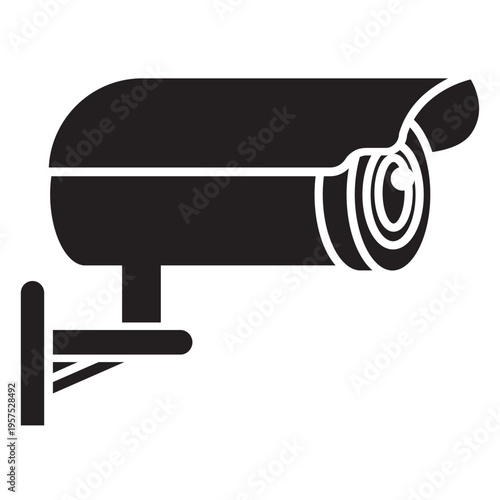 Video surveillance camera flat icon