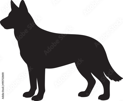German Shepherd Dog Silhouette Vector Illustration for Pet, Animal, and Security Designs