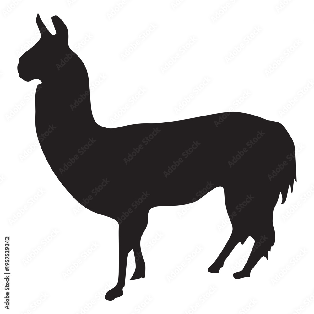 Naklejka premium Isolated llama silhouette