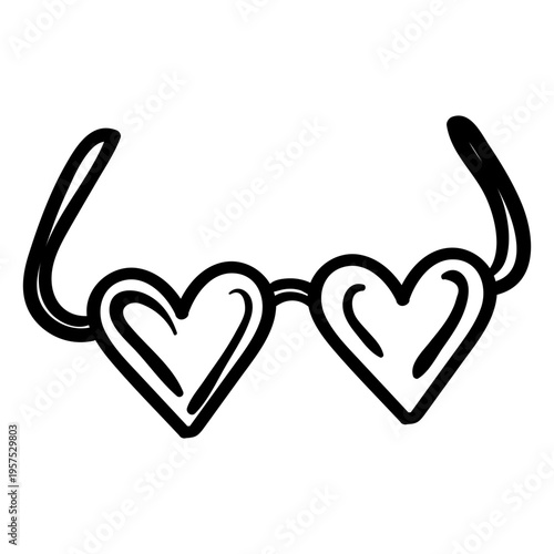 Heart glasses hippie doodle