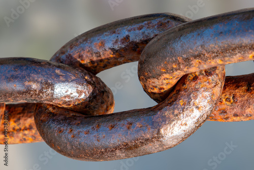 maillons de chaîne rouillée en gros plan