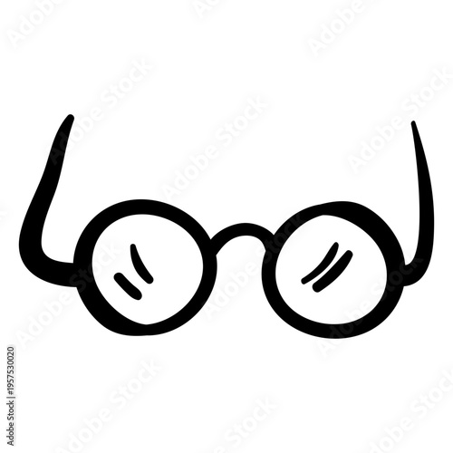 Round glasses hippie doodle