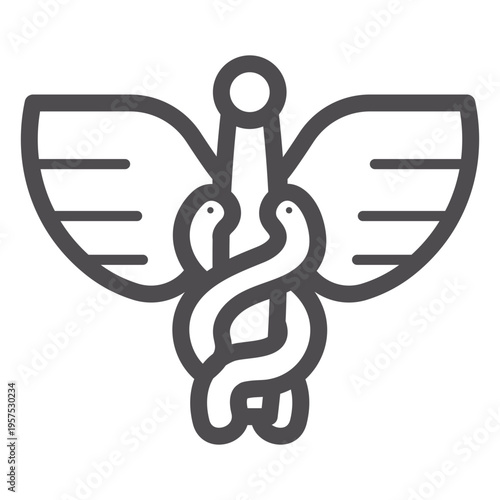 Caduceus stroke icon