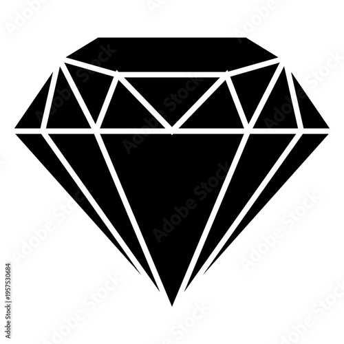 Precious gemstone diamond black icon