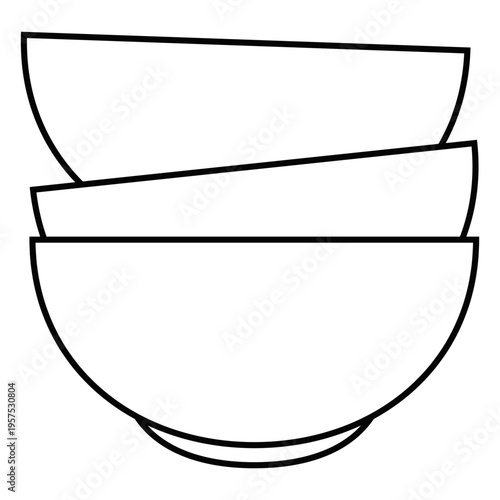 Stack of bowls stroke
