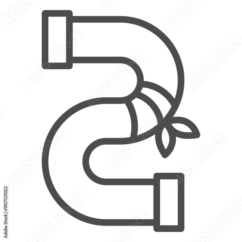 Burst pipe repair stroke icon