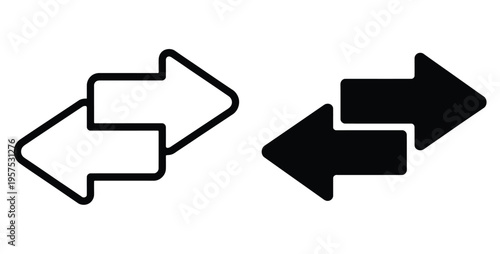 Black and white swap exchange arrows graphic illustration