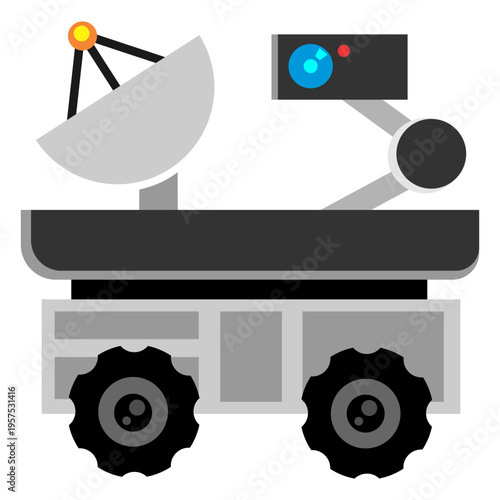 Space exploration rover icon