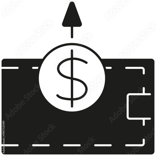 Withdrawal Icon Money Transfer Cash Out Banking Finance Line Icon