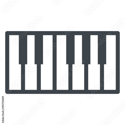 Piano keys flat school icon