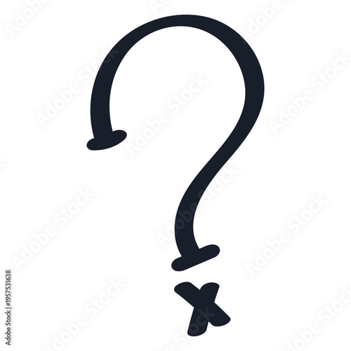 X question mark drawing