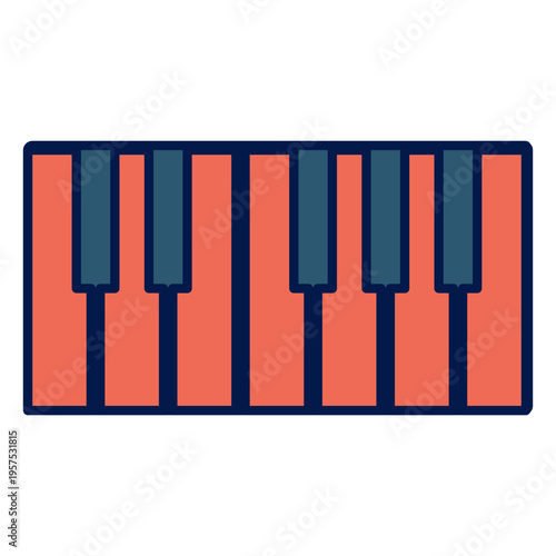 Piano keys school icon