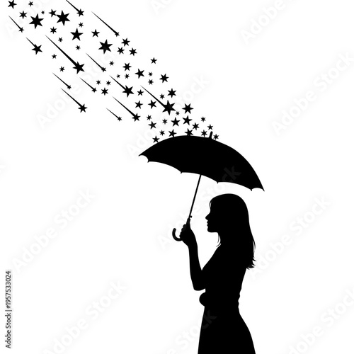 young woman with umbrella