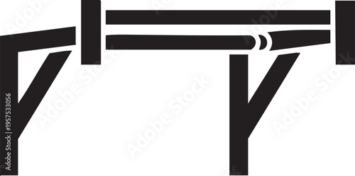 Black and white illustration of a stylized pipe structure or abstract mechanism