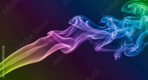 Colorful Smoke Wave Background. abstract vapor, neon smoke, glowing smoke flow
