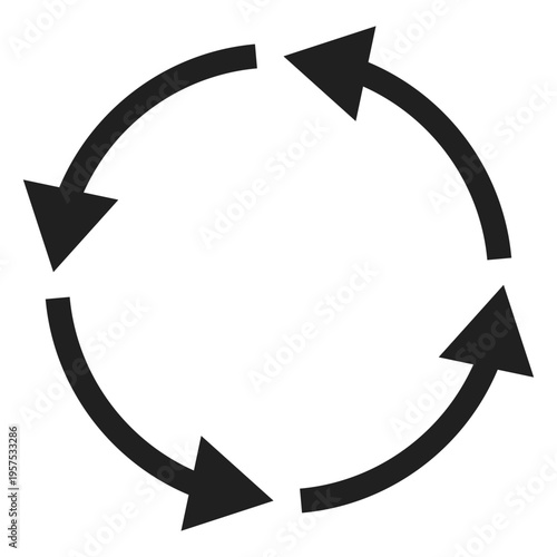 Four thin arrows circle