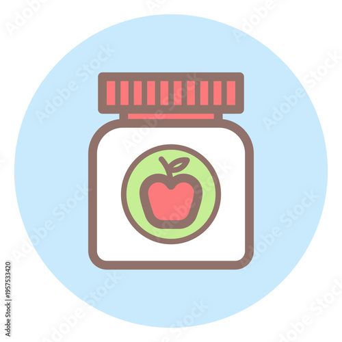 Baby food jar circle icon